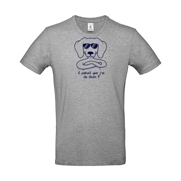 T-shirt humour original Avoir du chien T Shirt couleur Sport Grey