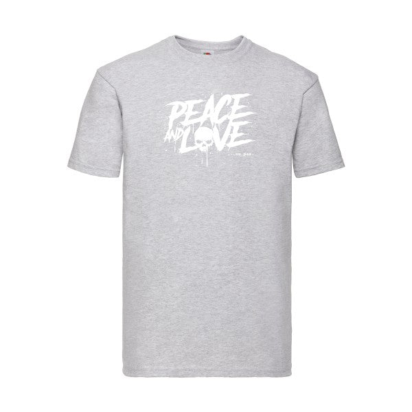 T-shirt|Peace or no peace |Blanc |Fruit of the loom 205  G