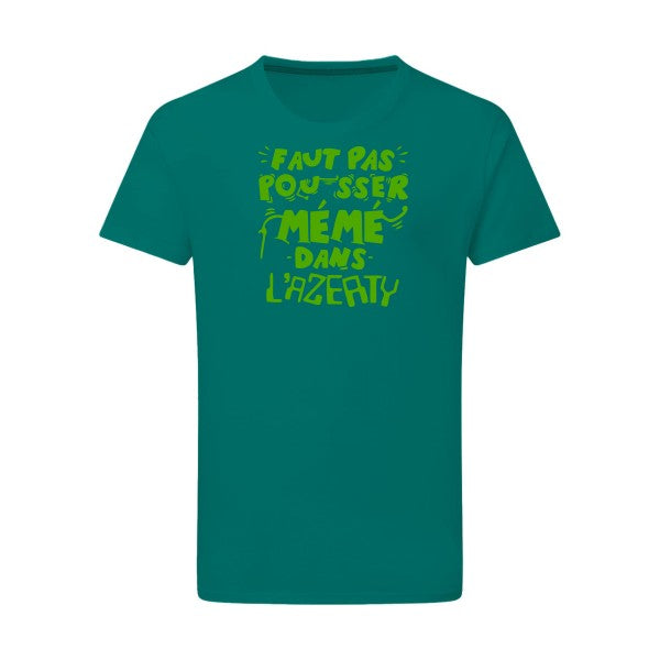 Faut pas pousser mémé dans l'AZERTY vert pomme -Flex vert pomme sur T-shirt SG  Emerald Green  2XL