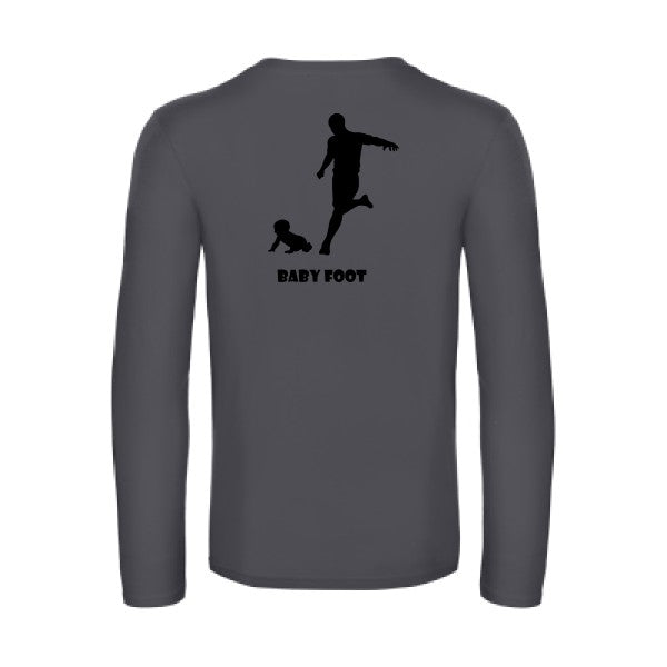 baby foot - t shirt- manches- longues- original- humour- Dark Grey impression Dos