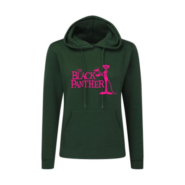 The black panther Rose Fluo |Sweat original à capuche Femme