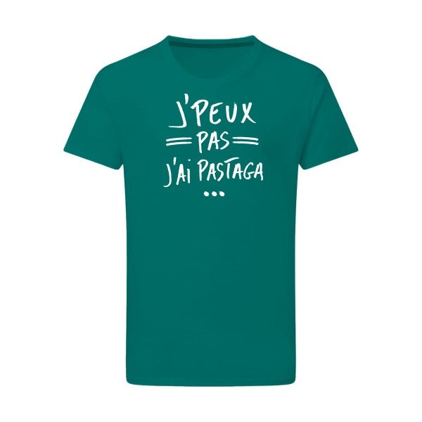 J'peux pas j'ai pastaga Blanc -Flex Blanc sur T-shirt SG  Emerald Green  2XL