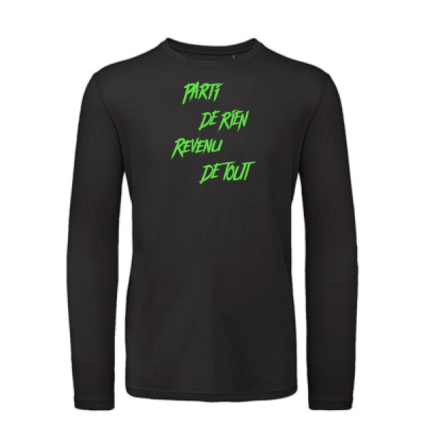 Parti de rien Vert fluo |T shirt bio homme rigolo manches longues