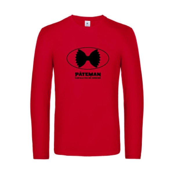 pateman - t shirt- manches- longues- original- humour- Red impression Face
