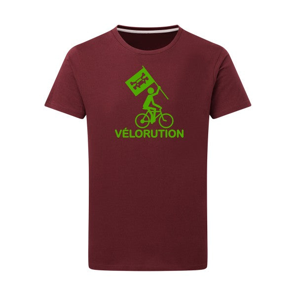 Vélorution - Flex Vert pomme Tshirt original Burgundy  2XL