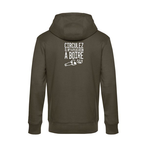 Circulez-il-n-y-a-plus-rien-a-boire sweat shirt original Khaki flex Blanc impression Dos
