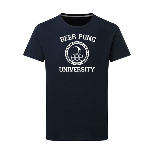 Beer Pong Blanc -Flex Blanc sur T-shirt SG  Navy  5XL