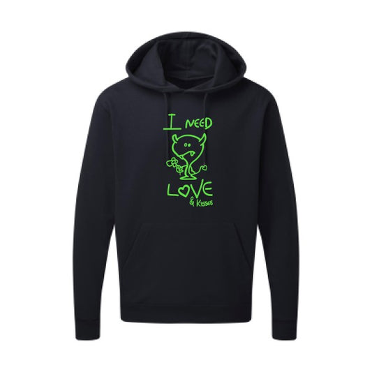 LOVER Vert fluo SG - Hooded Sweatshirt Sweat capuche