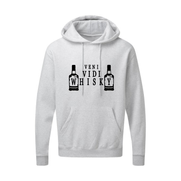 VENI VIDI WHISKY |Sweat  capuche humoristique noir 