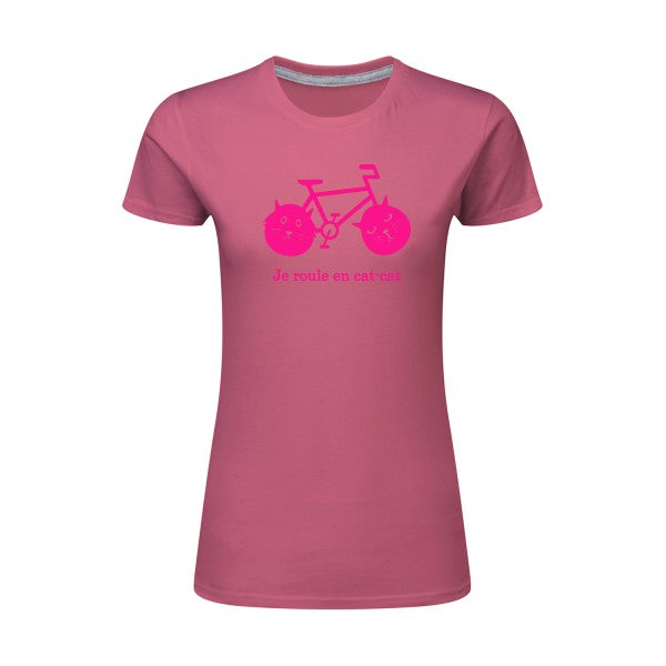 cat-cat bike | Rose Fluo |T shirt original femme|SG