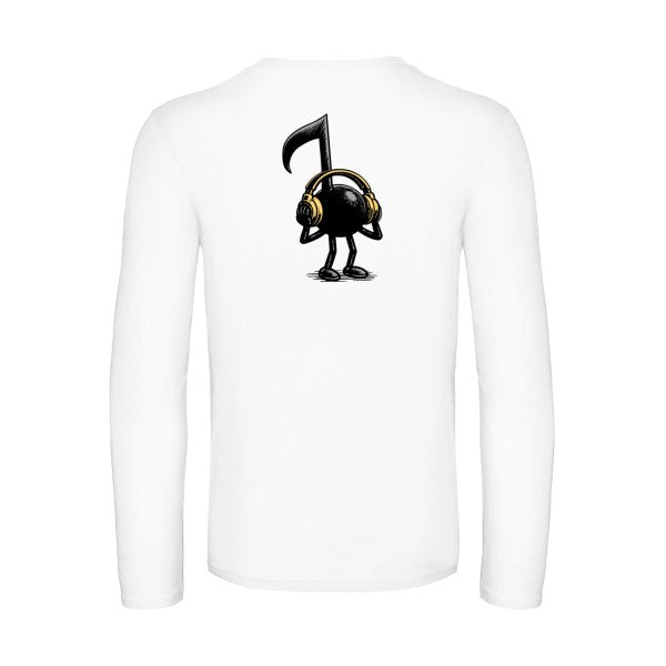 la-musique-dans-la-peau-t-shirt-manches-longues-original-humour -White