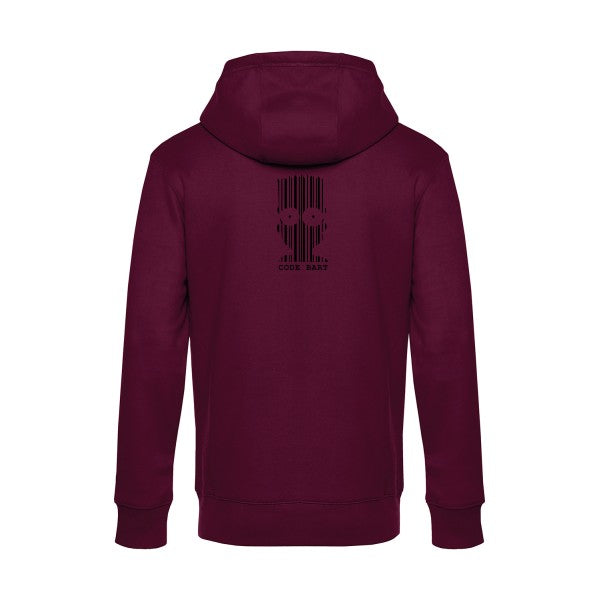 Code-Bart sweat shirt original Burgundy flex Noir impression Dos