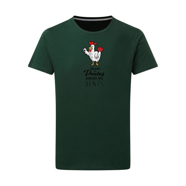 T-shirt homme Quand les poules auront des dents - T-shirt provocateur et amusant Bottle Green L