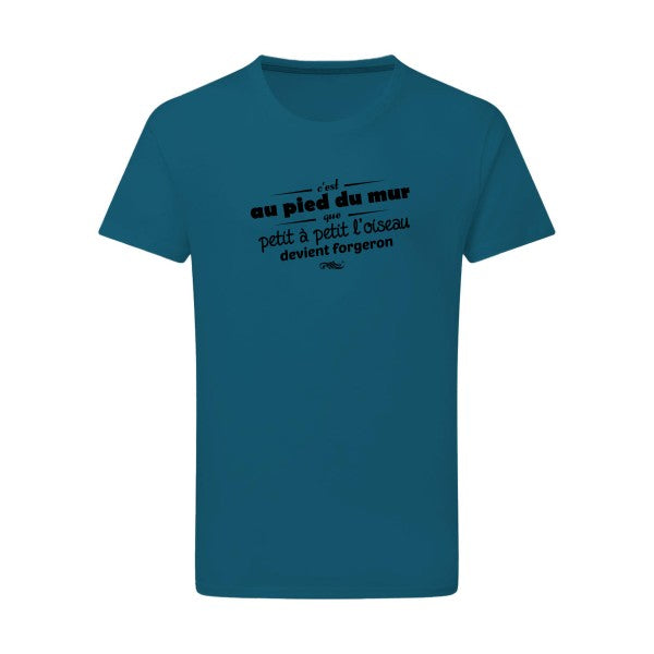 Proverbe à la con noir -Flex noir sur T-shirt SG  Petrol  2XL