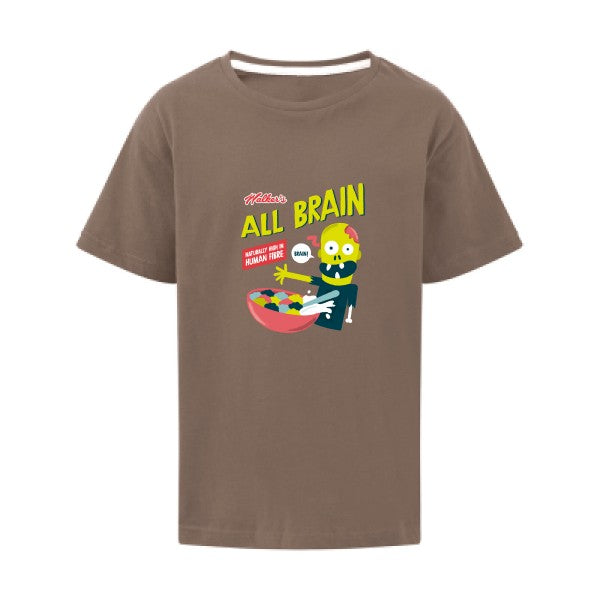 All brain SG - Kids T-shirt enfant Deep Taupe Taille 128 (7-8/L)