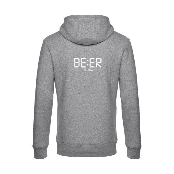 TIME-TO-GO sweat shirt original Heather Grey flex Blanc impression Dos