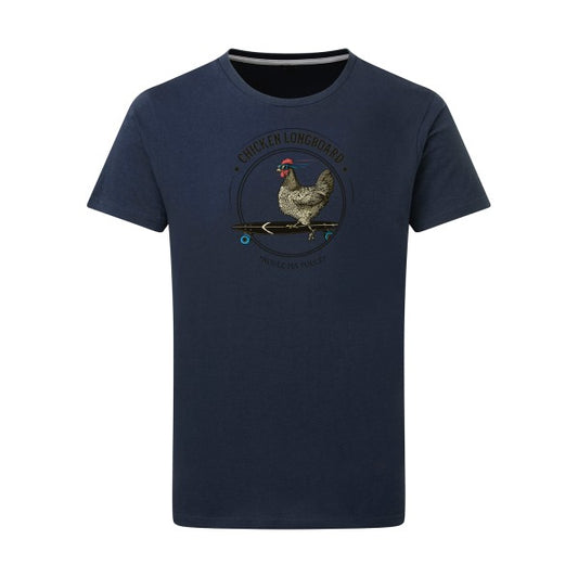 T-shirt homme Chicken Longboard - T-shirt original pour les amateurs de longboard Denim XL