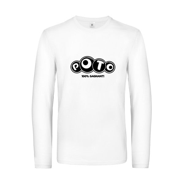 poto - t shirt- manches- longues- original- humour- White impression Face