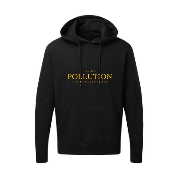 Parfum POLLUTION jaune Or |Sweat capuche imprimé homme