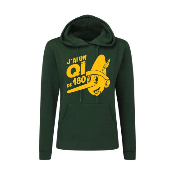 Quotient intellectuel jaune Or |Sweat original à capuche Femme