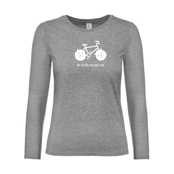 t-shirt lsl femme cat-cat-bike Sport Grey flex blanc