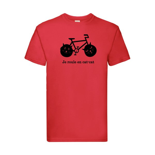 T-shirt|cat-cat bike |flex Noir| Fruit of the loom 205 g 