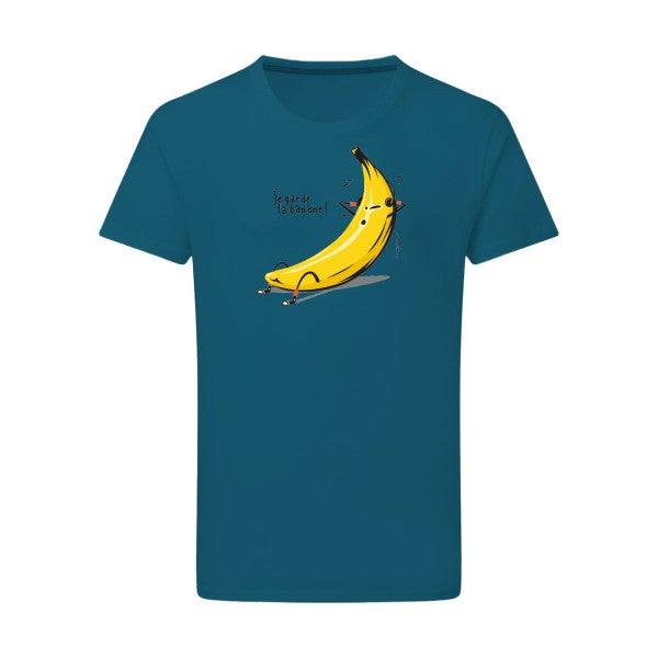 T-shirt homme Je garde la banane - T-shirt rigolo avec un message fruité Petrol 2XL