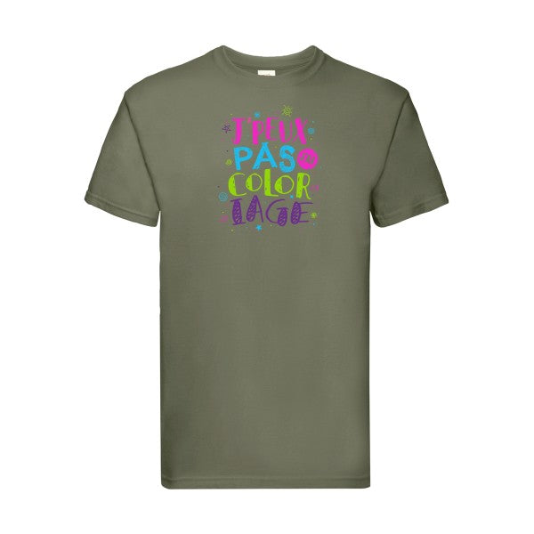 J'peux pas j'ai coloriage Fruit of the loom 205 g/m² T-shirt/ classic olive