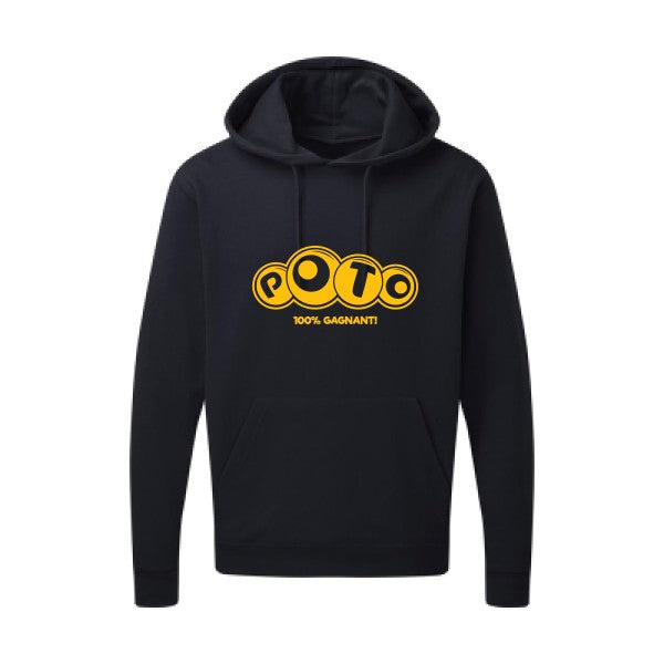 Poto jaune Or |Sweat capuche imprimé homme