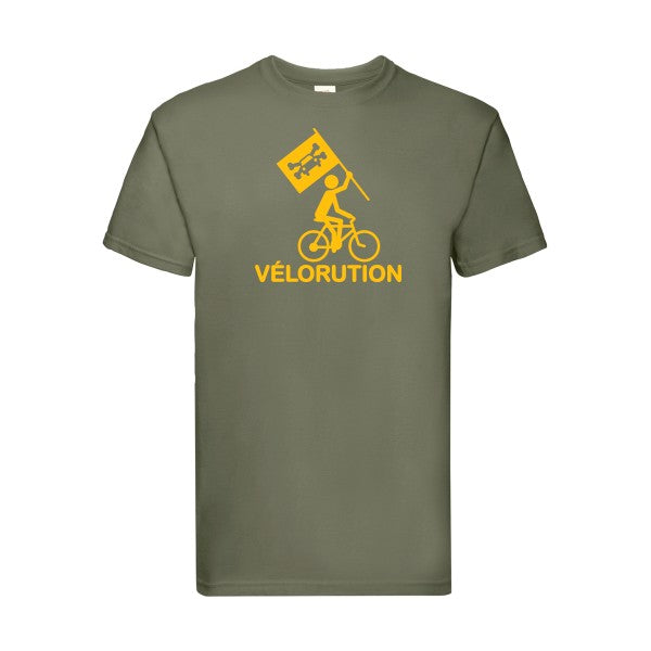 T-shirt|Vélorution |flex jaune Or| Fruit of the loom 205 g 