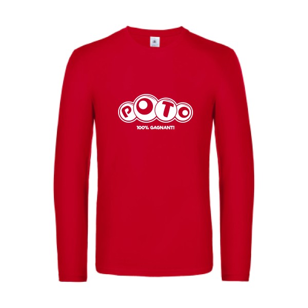 poto - t shirt- manches- longues- original- humour- Red impression Face