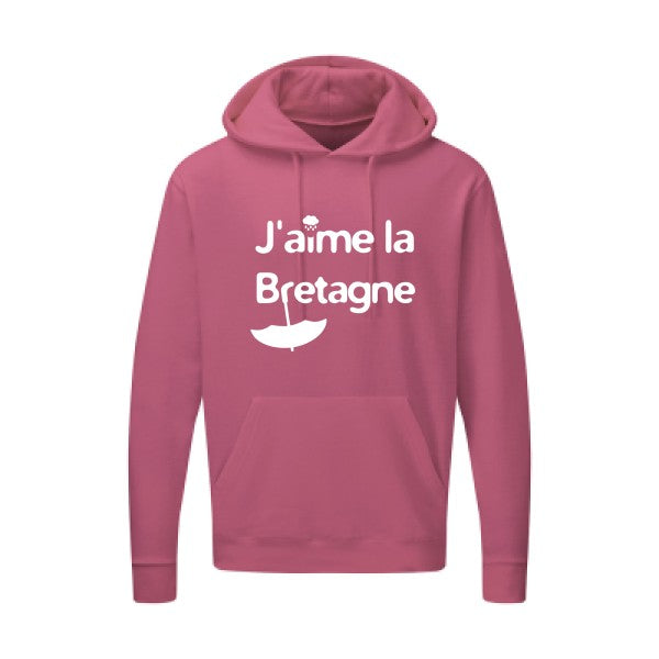 J'aime la Bretagne |Sweat  capuche humoristique Blanc 