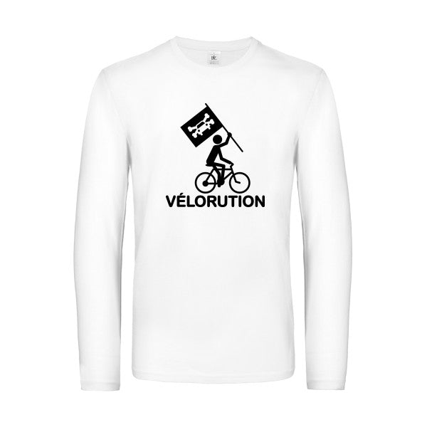 velorution - t shirt- manches- longues- original- humour- White impression Face