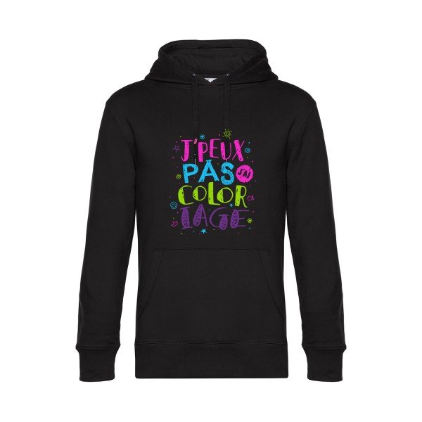 J-peux-pas-j-ai-coloriage- Sweat à capuche original Black - RueDuTeeshirt