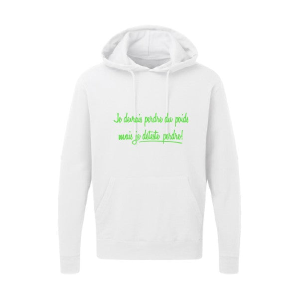 Né pour gagner Vert fluo |Sweat capuche imprimé homme