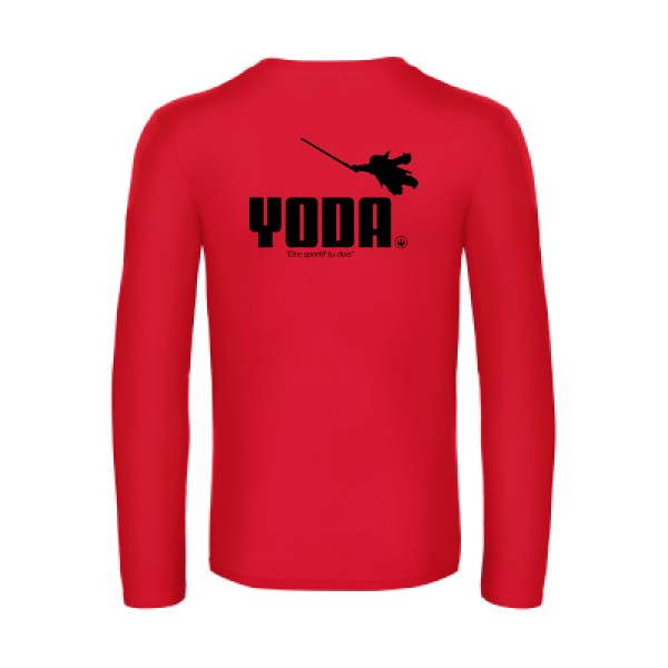 yoda - t shirt- manches- longues- original- humour- Red impression Dos