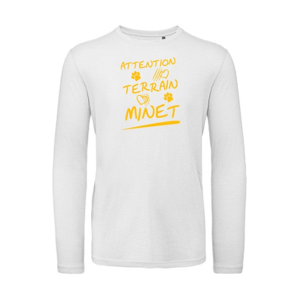 Attention Terrain Minet jaune Or |T-shirt bio manches longues