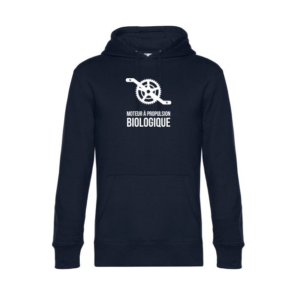 Cyclisme-&-ecologie sweat shirt original Navy Blue flex Blanc impression Face