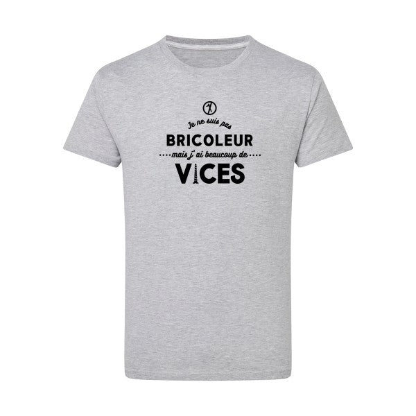 JE NE SUIS PAS BRICOLEUR noir -Flex noir sur T-shirt SG  Light Oxford  5XL