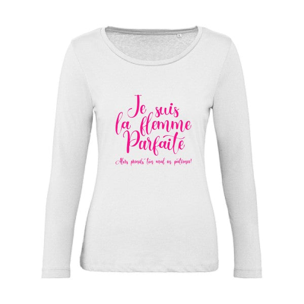 La flemme parfaite Rose Fluo |   T shirt manches longues femme|100% bio