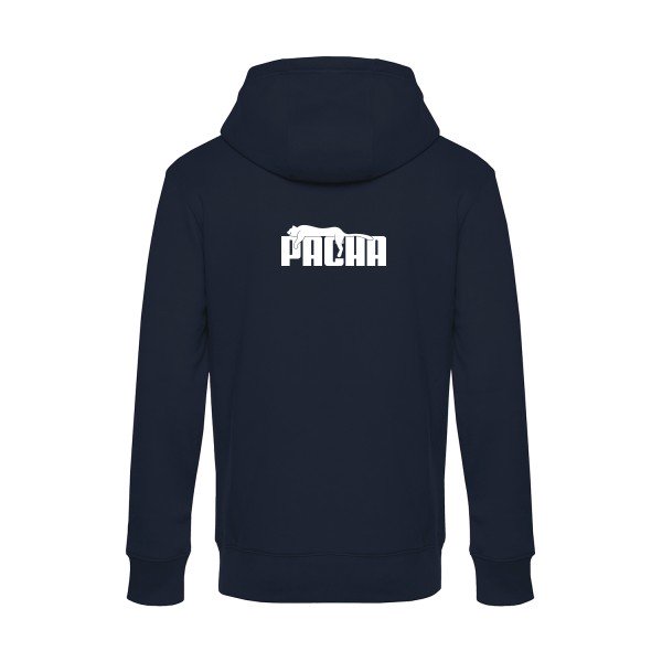 Pacha sweat shirt original Navy Blue flex Blanc impression Dos