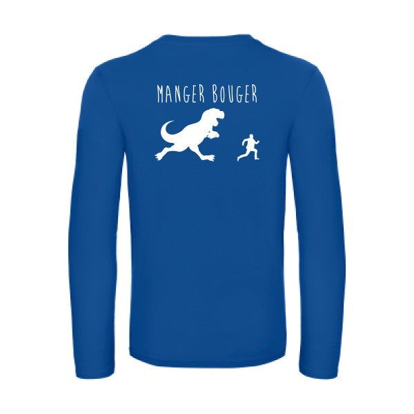 manger bouger - t shirt- manches- longues- original- humour- Royal Blue impression Dos
