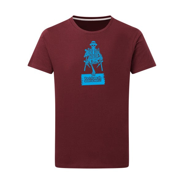 Y a-t-il une vie avant la mort ? - Flex bleu clair Tshirt original Burgundy  2XL