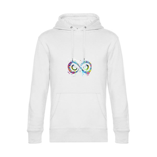 INFINIMENT-CHOUETTE- Sweat à capuche original White - RueDuTeeshirt