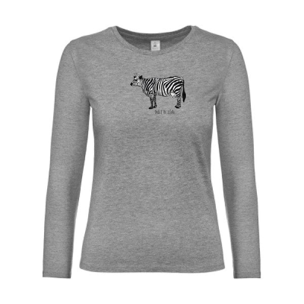 t-shirt lsl femme drole-de-zebre-B&C-E190-LSL-women--T-shirt-femme-manches-longues Sport Grey flex 