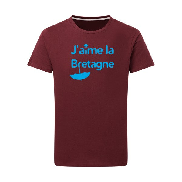 J'aime la Bretagne - Flex bleu clair Tshirt original Burgundy  2XL