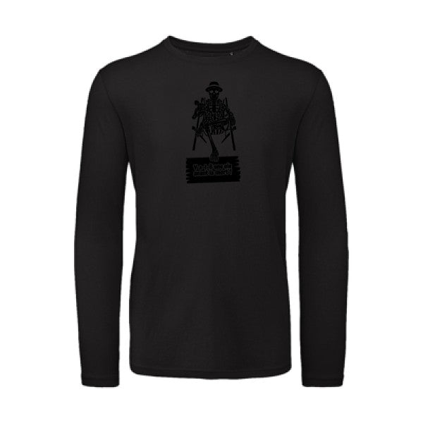 Y a-t-il une vie avant la mort ? Noir |T shirt bio homme rigolo manches longues