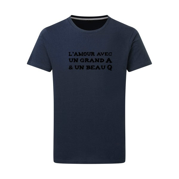 L'Amour avec un grand A et un beau Q ! - Flex noir Tshirt original Denim  XL