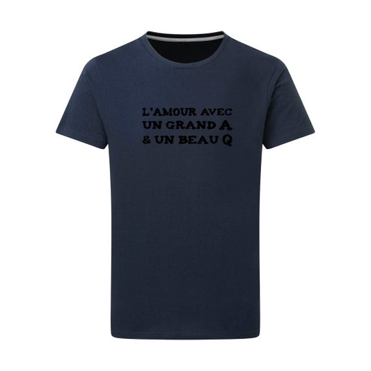 L'Amour avec un grand A et un beau Q ! - Flex noir Tshirt original Denim  XL