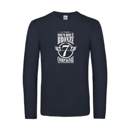 7eme compagnie crew - t shirt- manches- longues- original- humour- Navy impression Face
